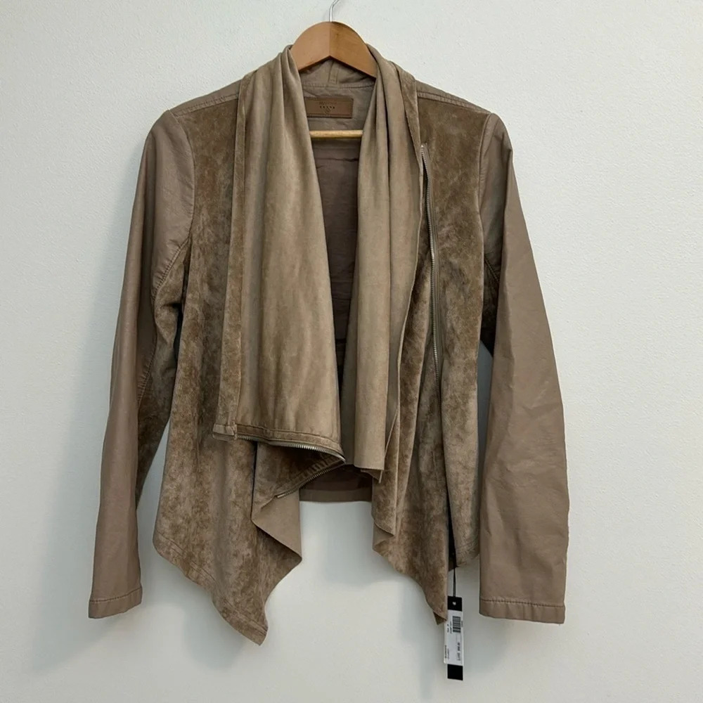 Taupe Draped Open-Front Women's Jacket